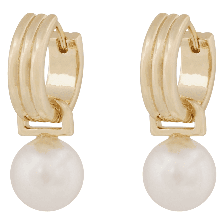Snö Of Sweden Kaamos Pearl Ring Ear Gold & White Onesize