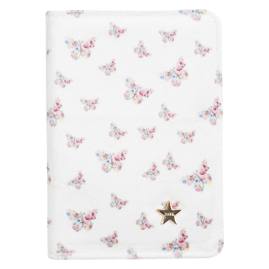 DARK Velvet Passport Cover Off White Butterfly Pattern