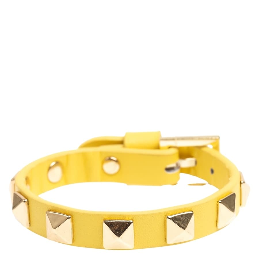 DARK Leather Stud Bracelet ─ Yellow