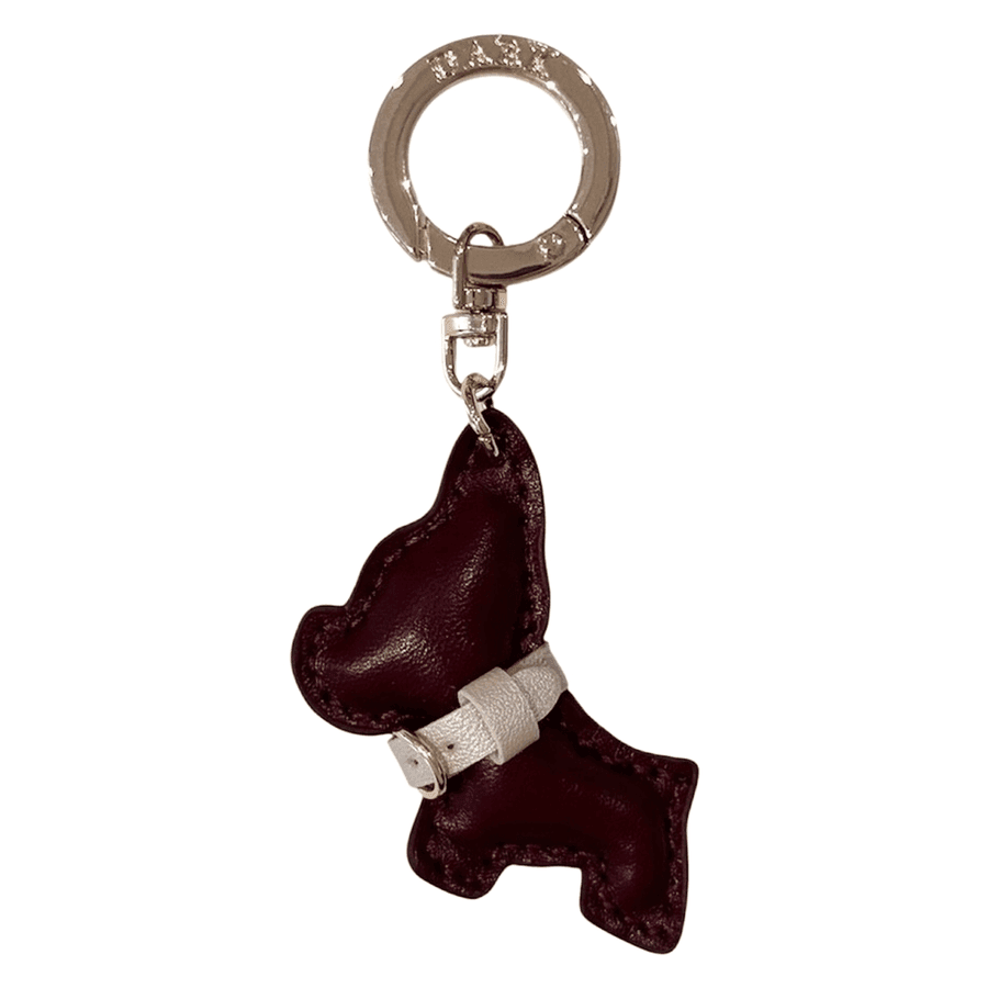 DARK Puppy Bag Charm Maroon & Sparkled Sand