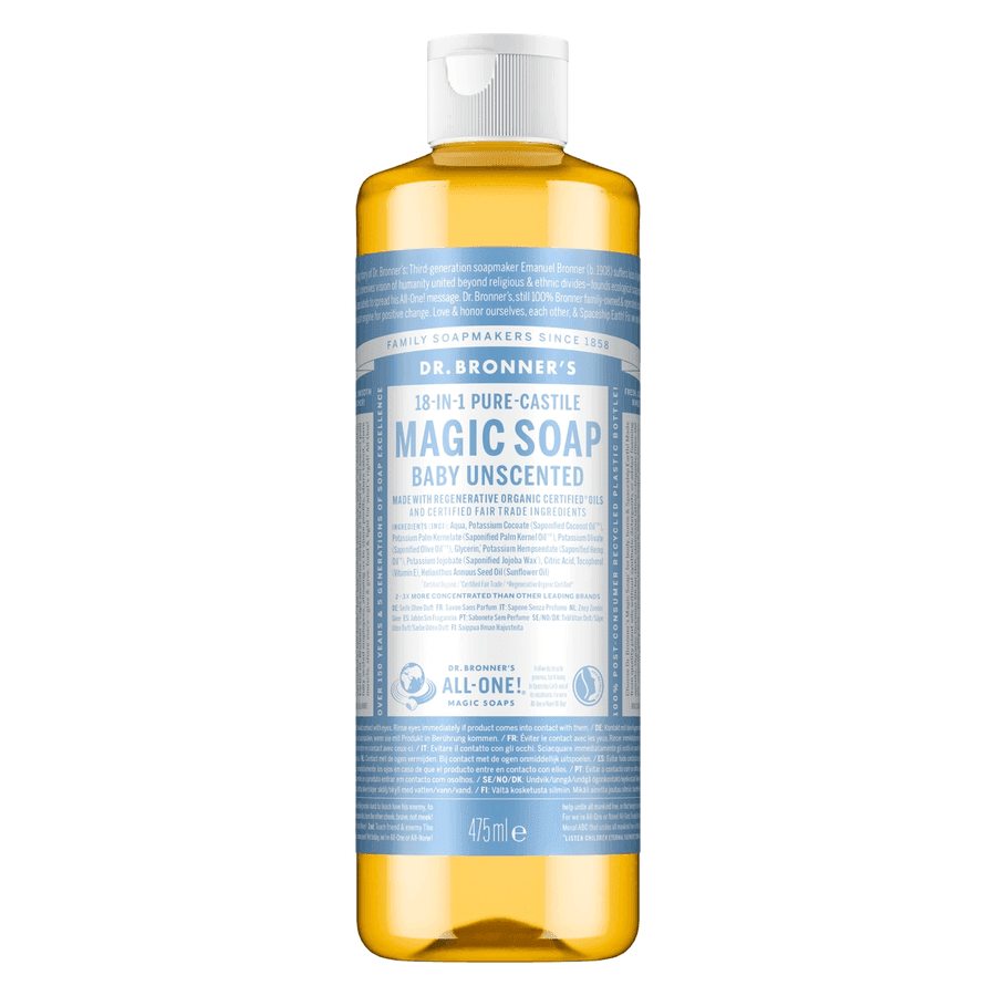 Dr. Bronner 18-In-1 Baby Mild Pure Castile Soap Unscented 475 ml