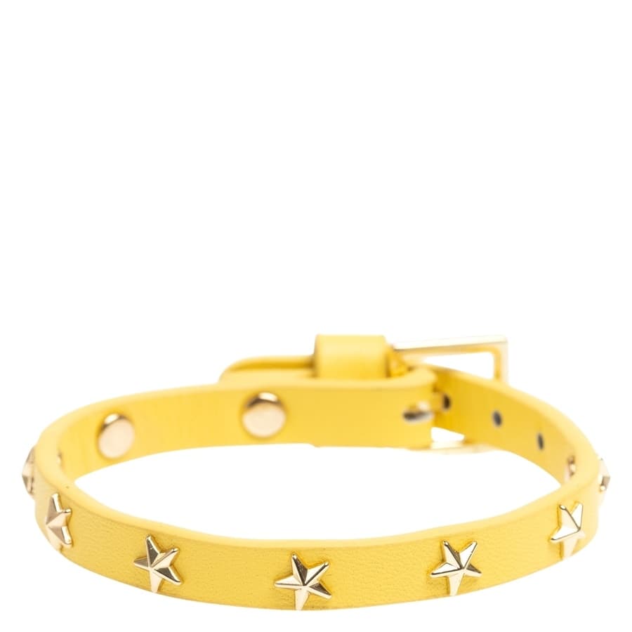DARK Leather Star Stud Bracelet Mini ─ Yellow