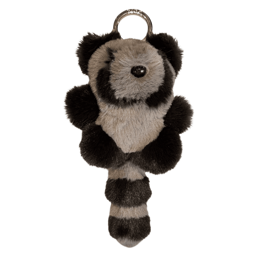 DARK Raccoon Bag Charm Chocolate Brown & Warm Taupe