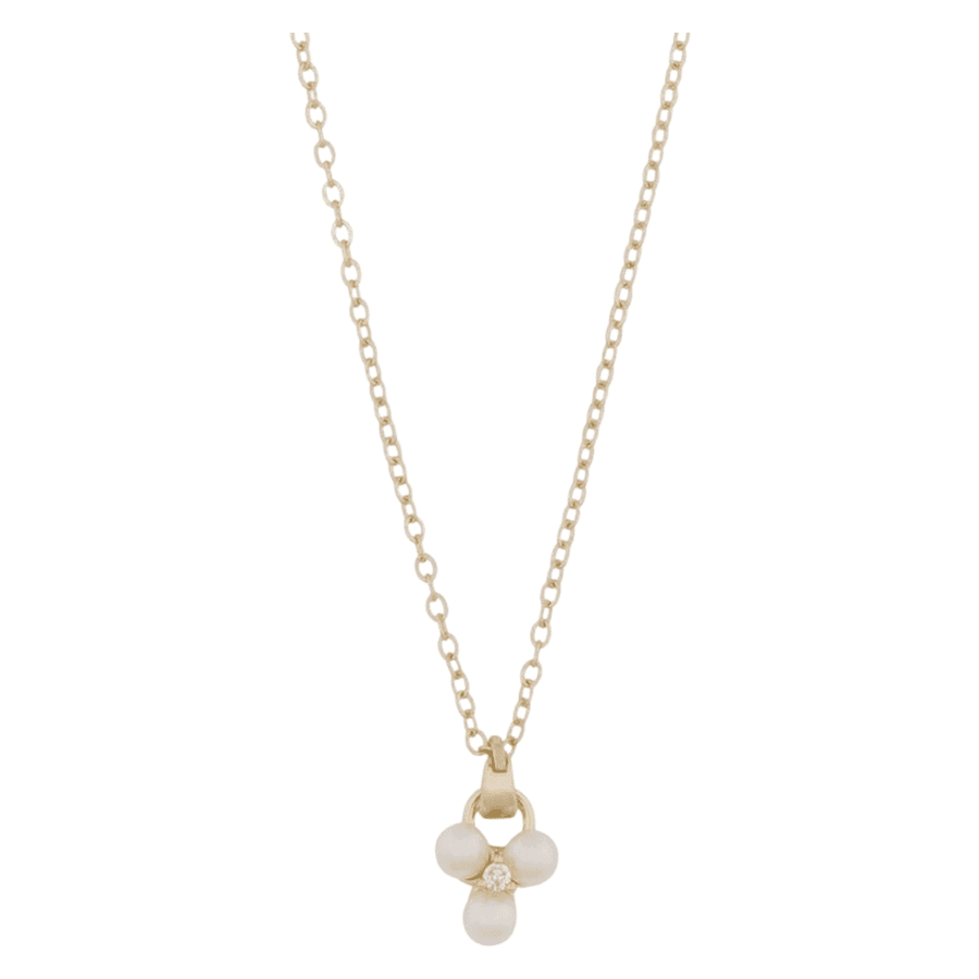 Snö of Sweden Eira Tripple Pearl Pendant Necklace Gold and White
