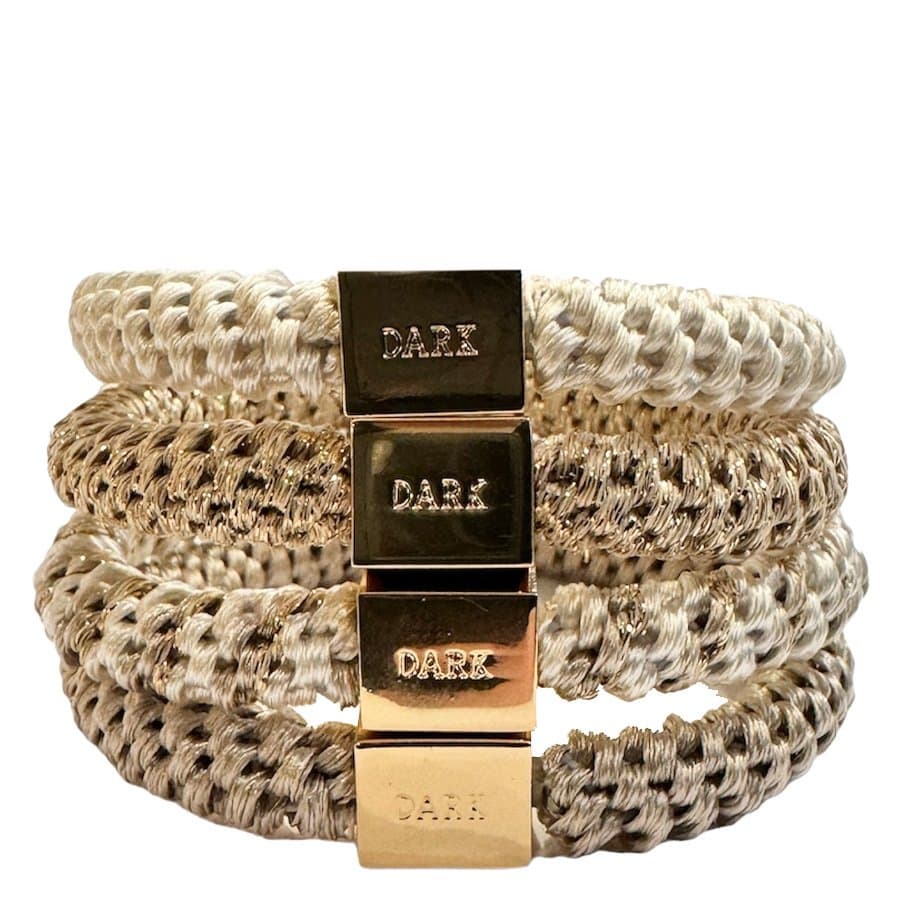 DARK Fat Hair Ties Combo Sand Mix With Gold 4 kpl