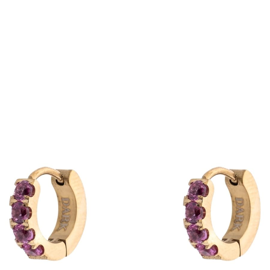 DARK Crystal Hoops 12mm Pink