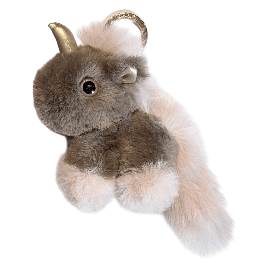 DARK Unicorn Bag Charm Warm Taupe & Pale Rose