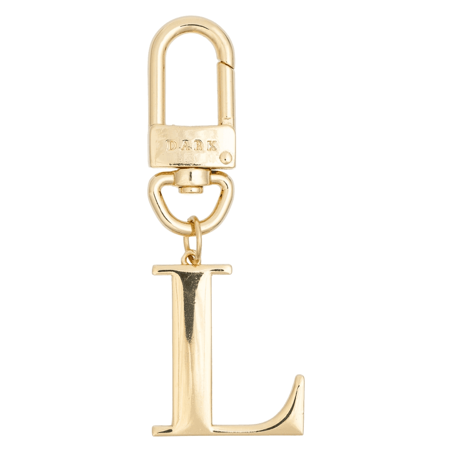 DARK Metal Letter Bag Charm Letter L Gold