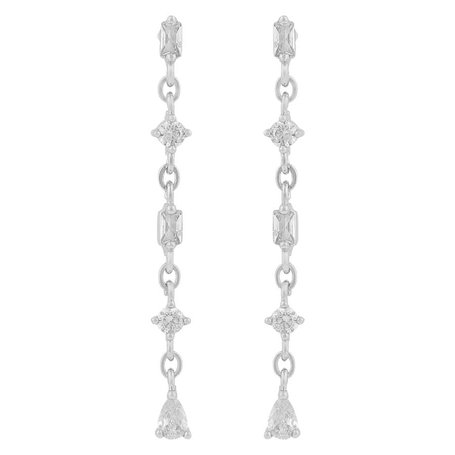 Snö Of Sweden Envy Chain Earring Silver/Clear Onesize