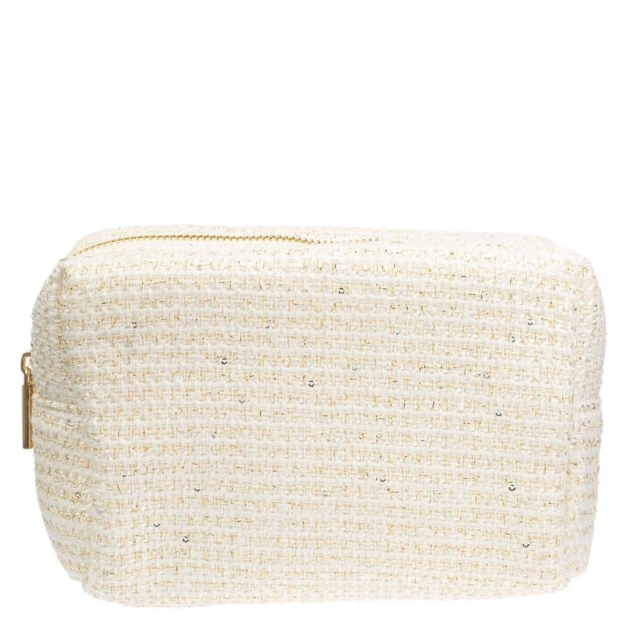 DARK Tweed Make-Up Pouch Small – Off White With Gold