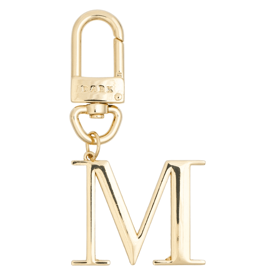 DARK Metal Letter Bag Charm Letter M Gold