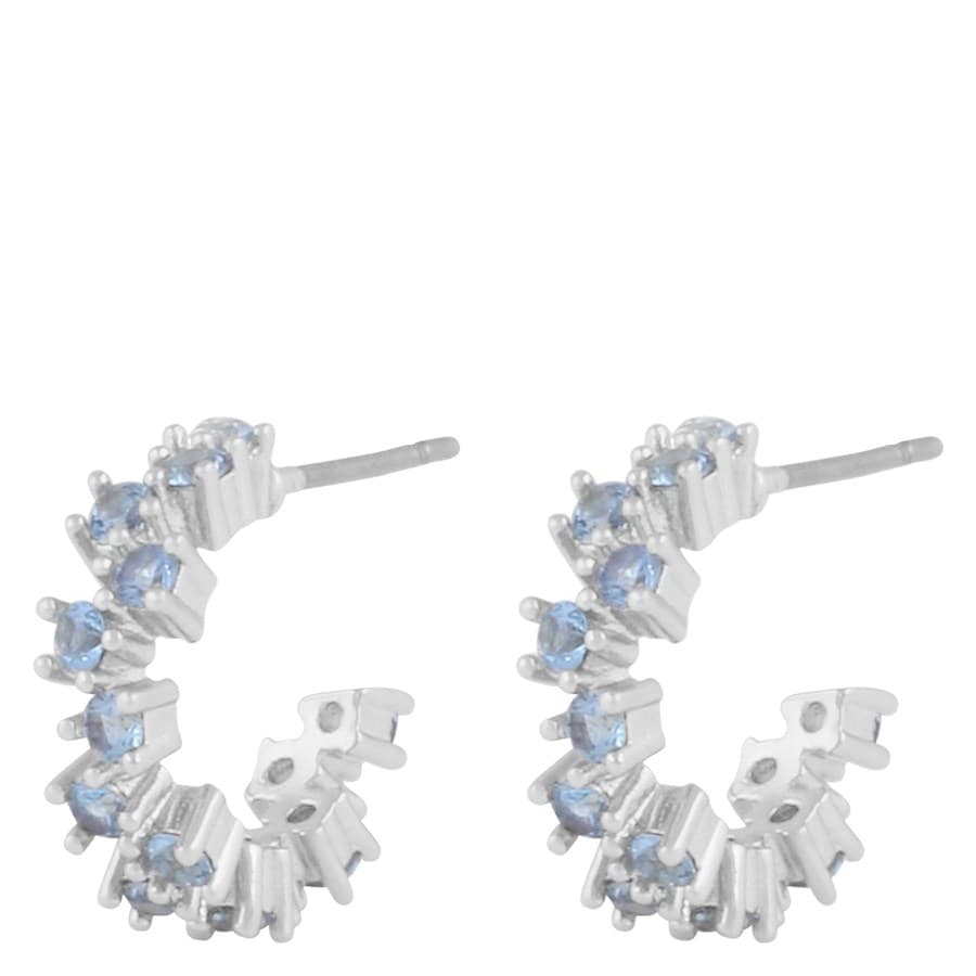 Snö Of Sweden Envy Small Oval Earring Silver/Light Blue Onesize