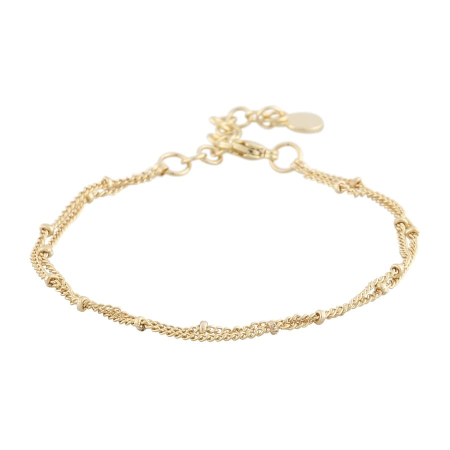 SNÖ of Sweden Amsterdam Double Chain Bracelet Plain Gold Onesize