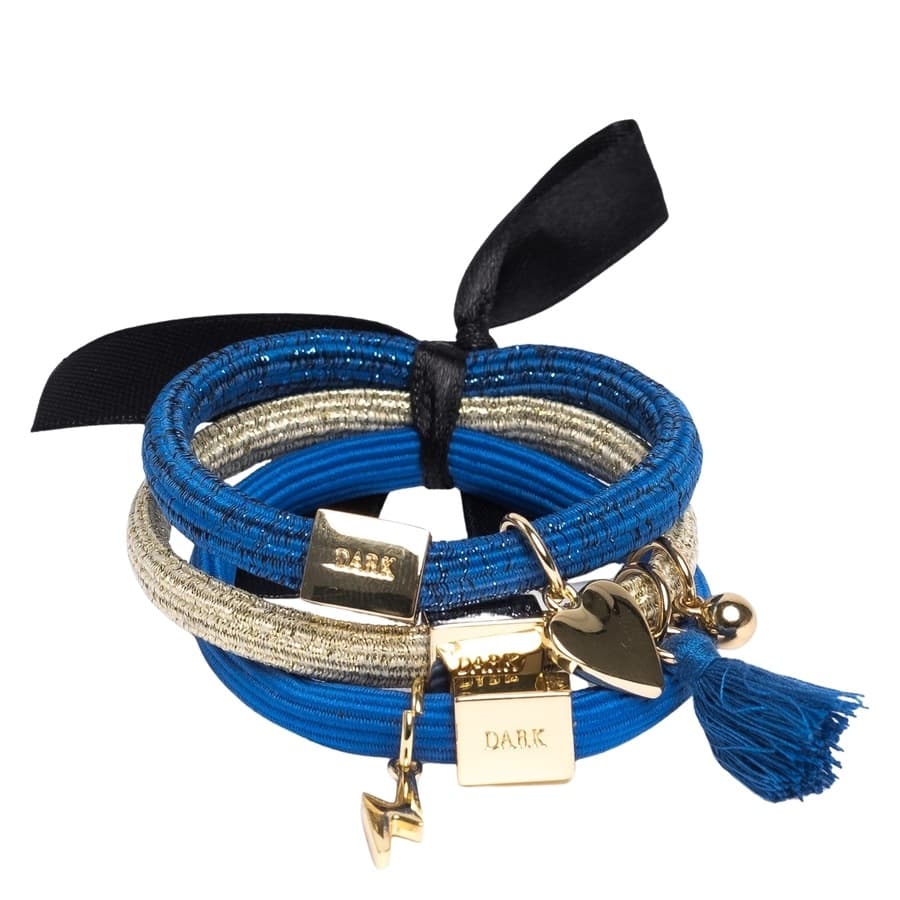 DARK Hair Ties Charm Combo Strong Blue 3 kpl