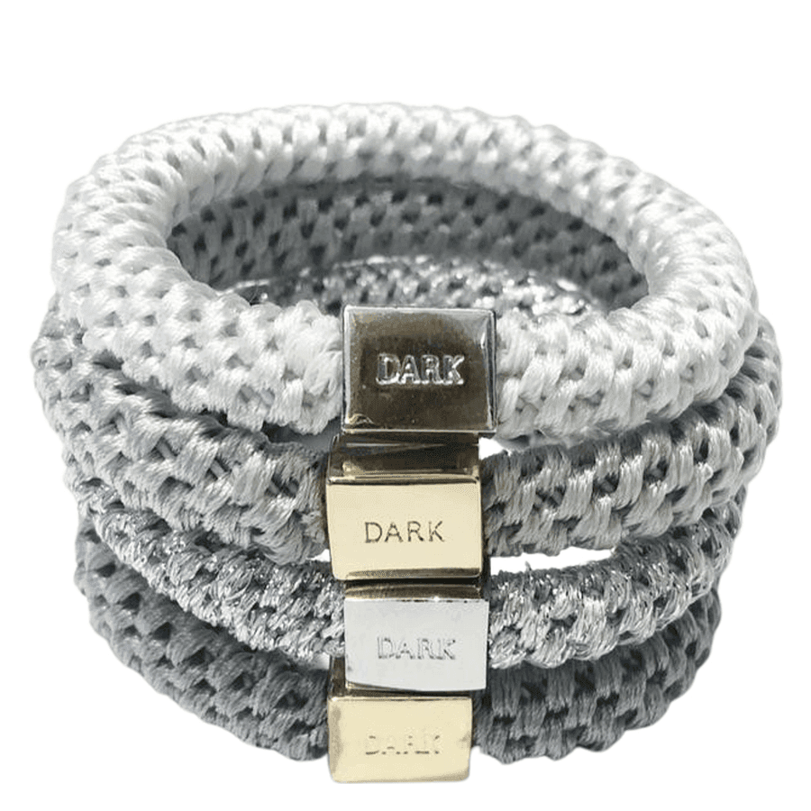 DARK Fat Hair Ties Combo Grey Mix 4pcs