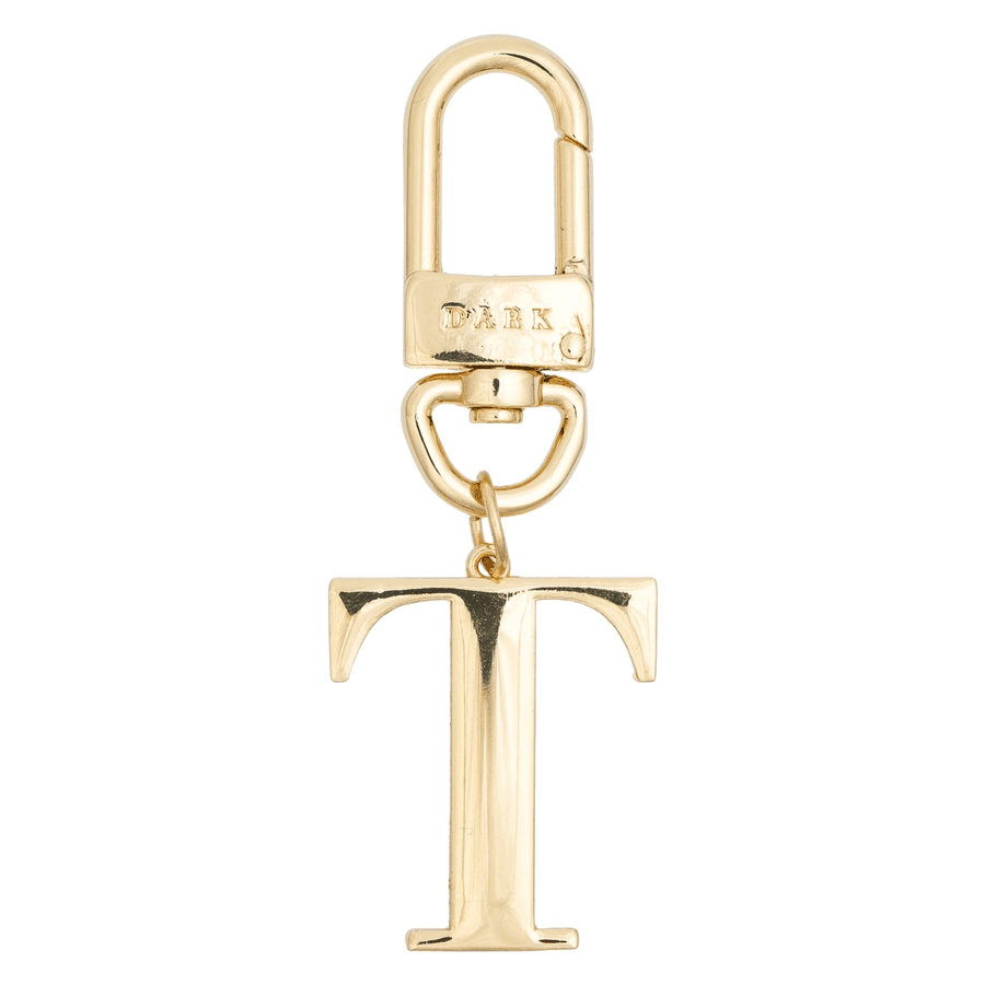 DARK Metal Letter Bag Charm Letter T Gold
