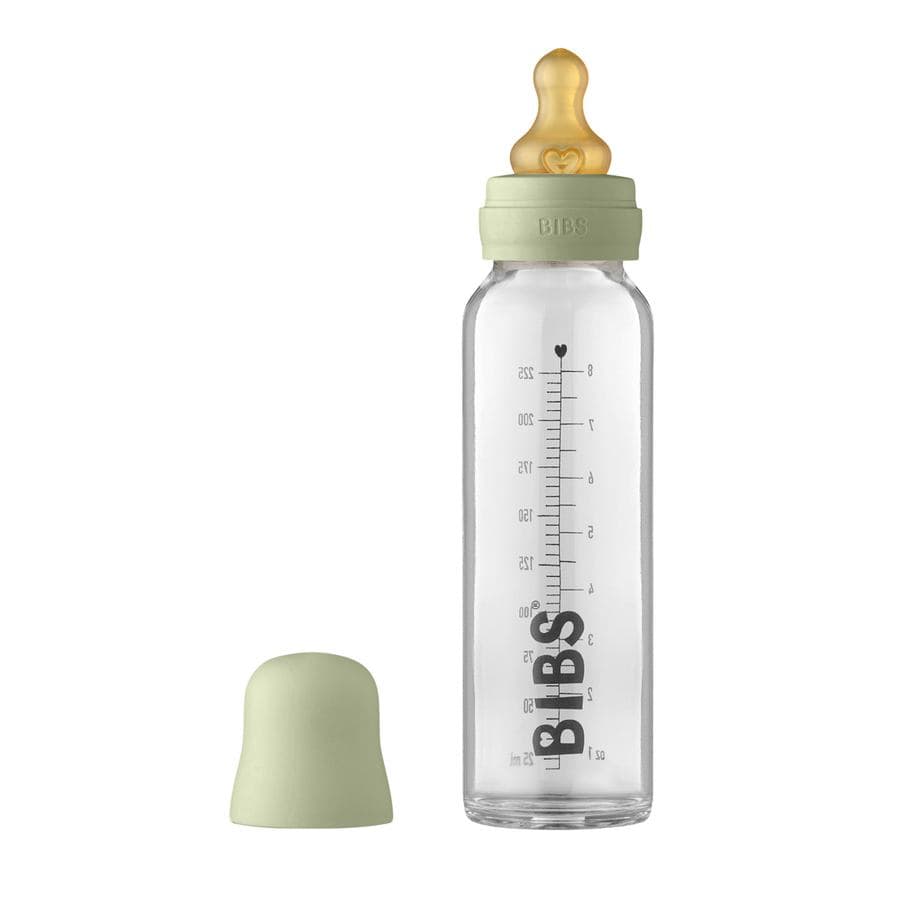 BIBS Baby Glass Bottle Latex Complete Set 225 ml – Sage