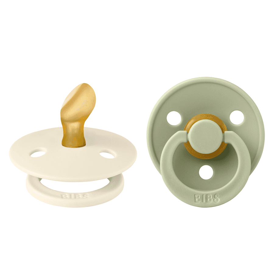 BIBS Pacifier Colour Latex Size 1 Anatomical 2 kpl – Ivory/Sage