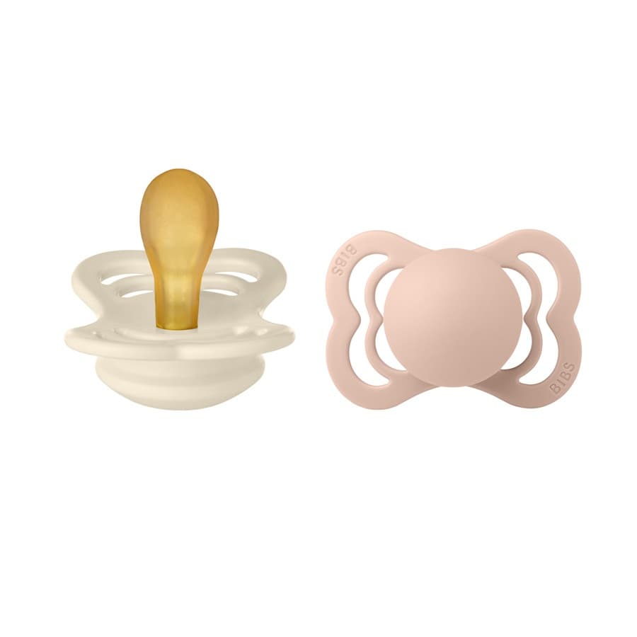 BIBS Pacifier Supreme Latex Size 1 2 kpl – Ivory/Blush