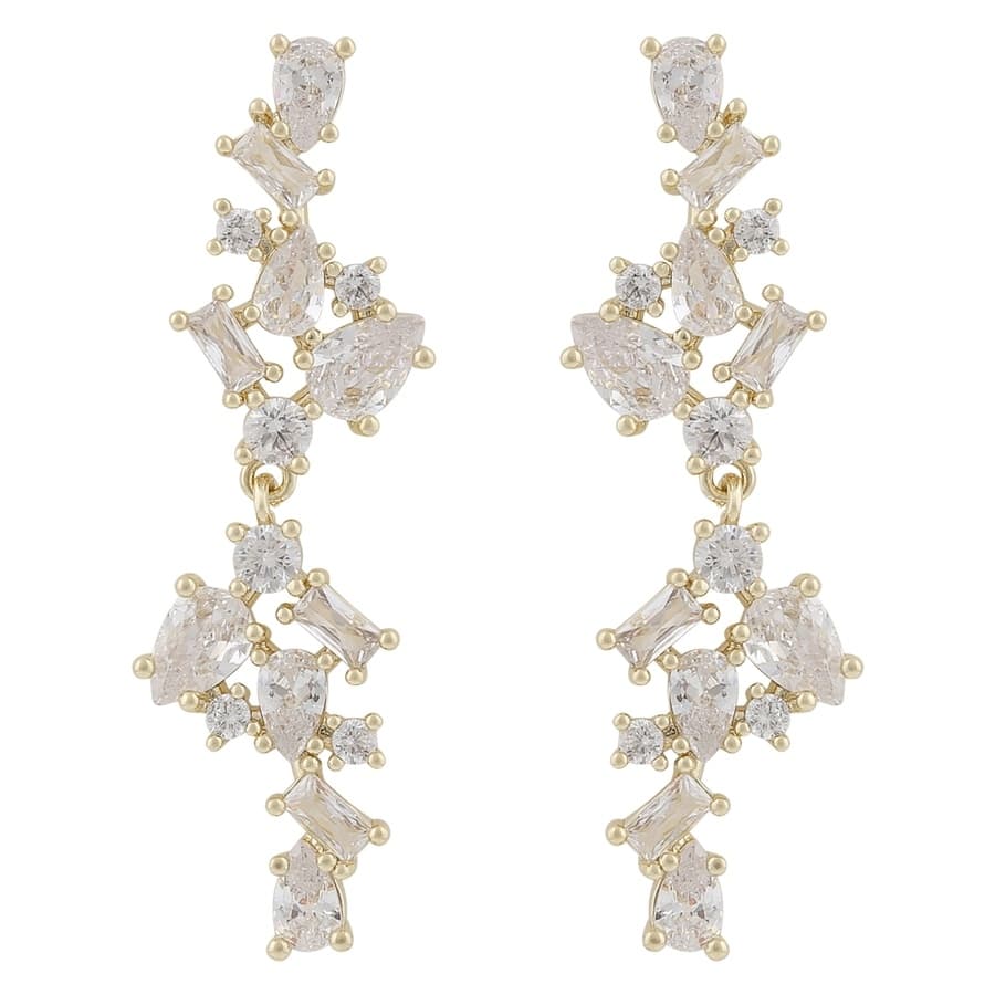 Snö Of Sweden Envy Big Pendant Earring Gold/Clear Onesize