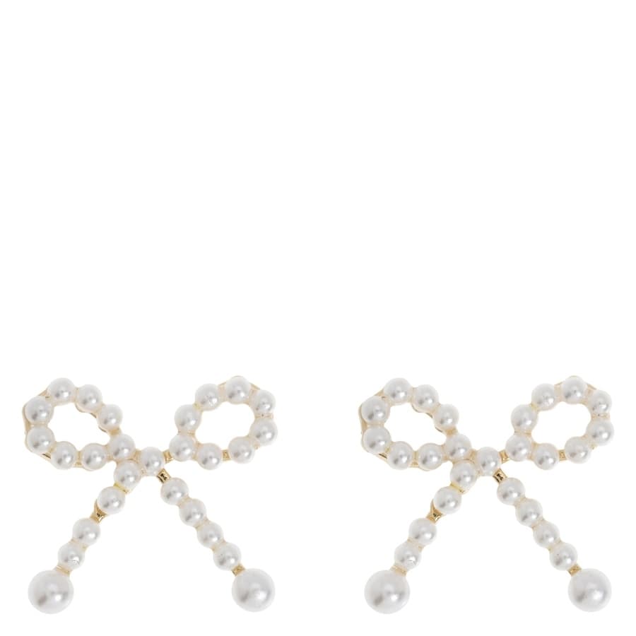 Timi Of Sweden Juliette Cute Pearl Bow Stud Earrings