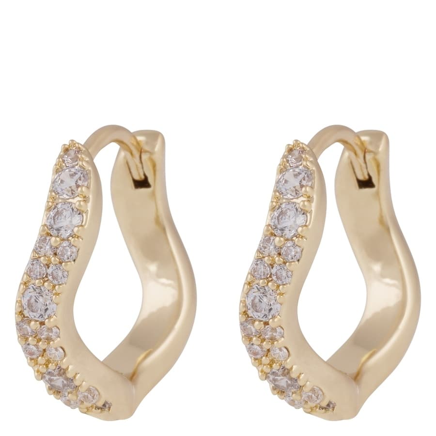 Snö Of Sweden Essential Curve Crystal Ring Ear Gold Clear Onesize