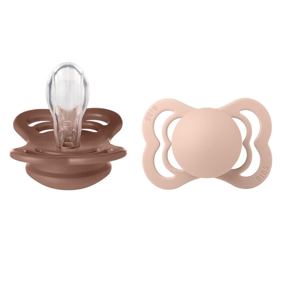 BIBS Pacifier Supreme Silicone Size 1 2 kpl – Woodchuck/Blush