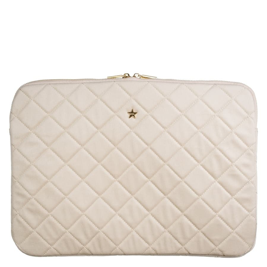 DARK Velvet Quilted Mac Cover ─ Sand