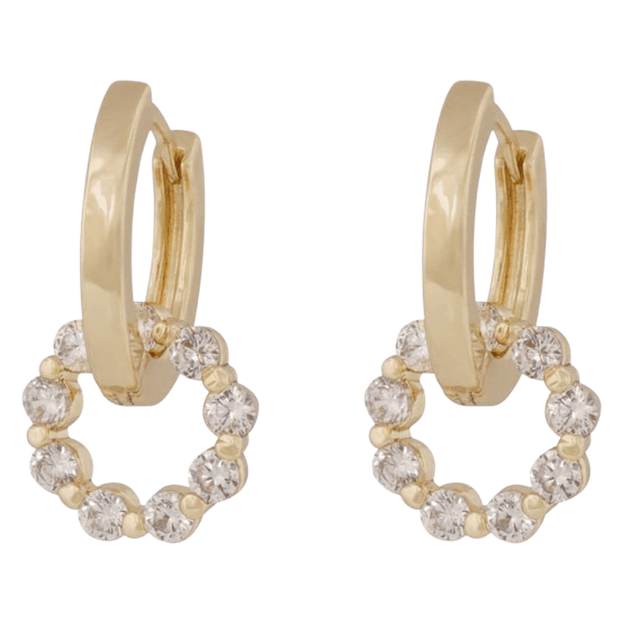 Snö of Sweden Eira Crystal Circle Ring Ear Gold Clear Onesize