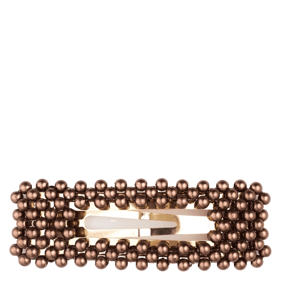 DARK Pearl Hair Clip Square Cognac