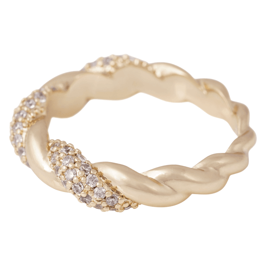 Snö Of Sweden Twist Ring Clear Medium Gold