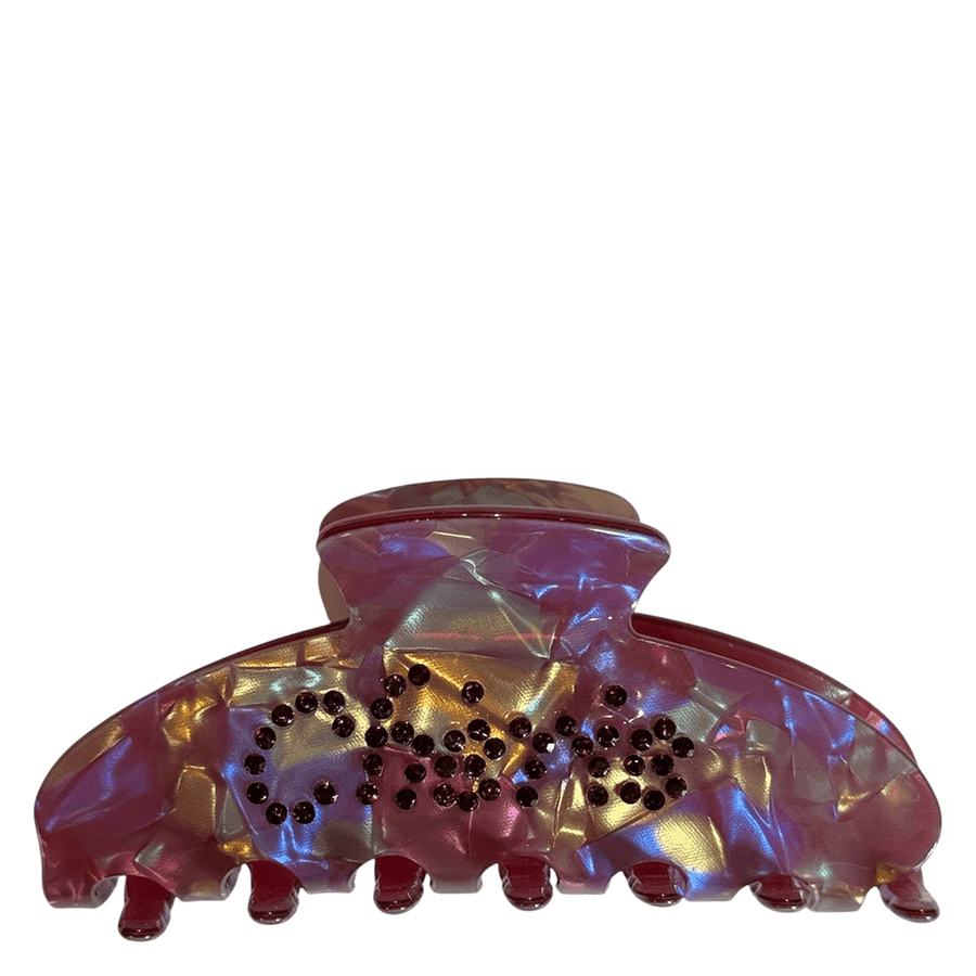 DARK Text Hair Claw ""Chérie"" Maroon