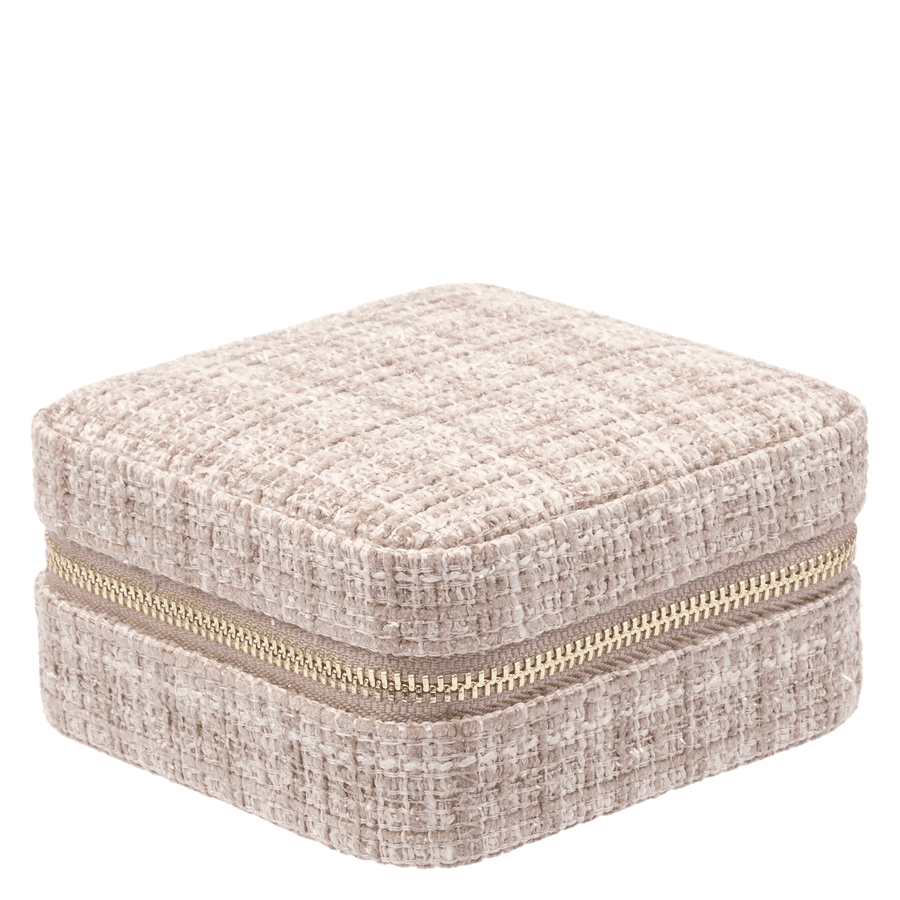 DARK Tweed Jewellery Box Mini Warm Taupe