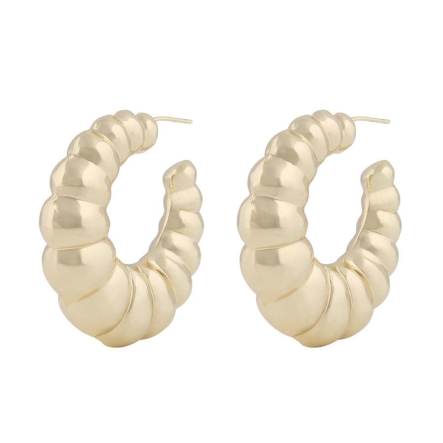 Snö Of Sweden Millie Twisted Round Earring Onesize – Plain Gold