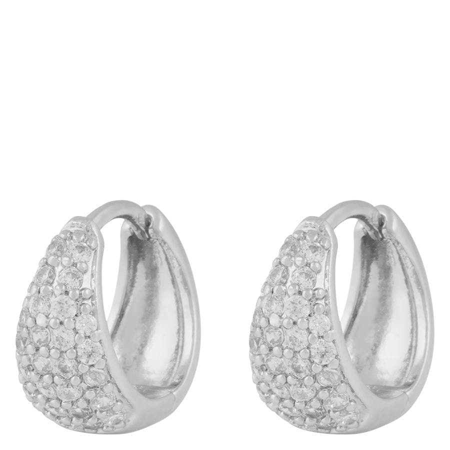 Snö Of Sweden Essential Honey Crystal Small Oval Ear Silver Clear