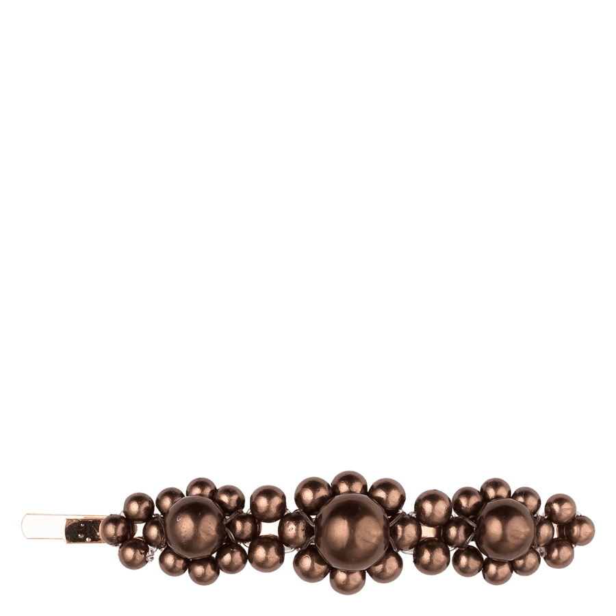 DARK Vintage Pearl Big Pin Chocolate Brown