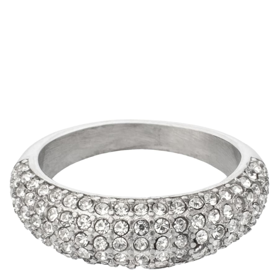 DARK Full Bling Ring Silver Size 1