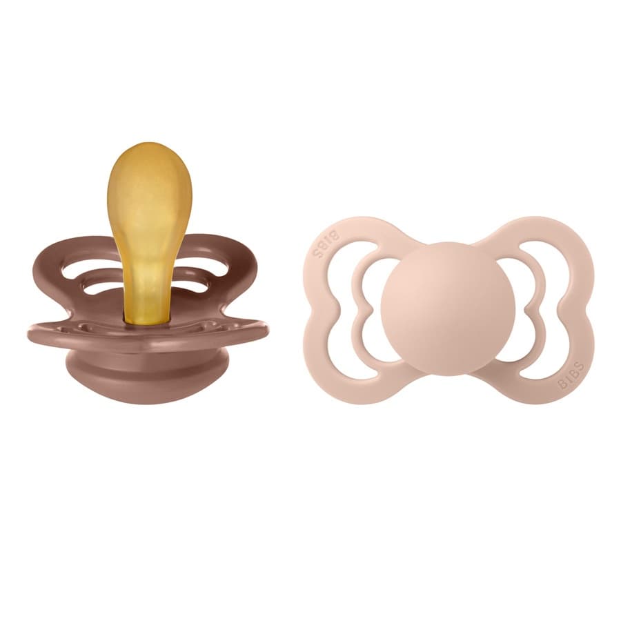 BIBS Pacifier Supreme Latex Size 2 2 kpl – Woodchuck/Blush