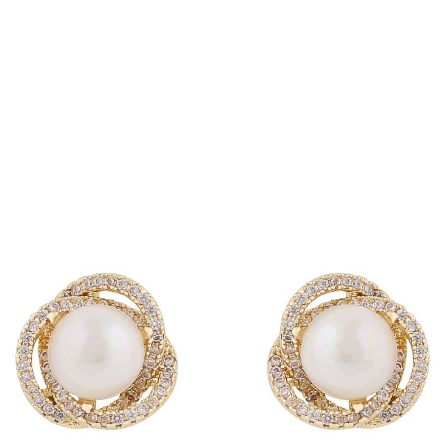 Snö Of Sweden Mayfair Pearl Earring Gold/White