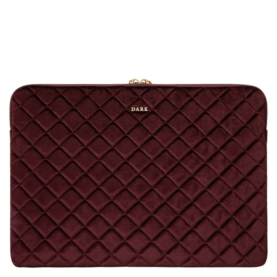 DARK Velvet Quilted Mac Cover Maroon