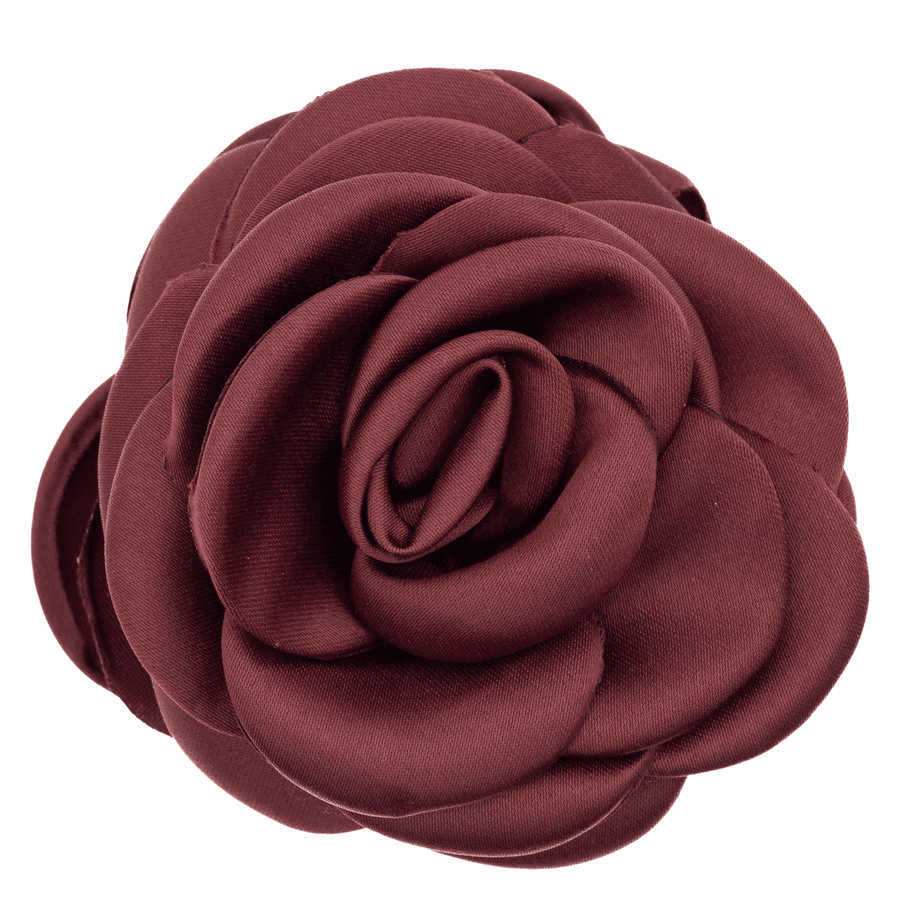 DARK Satin Rose Hair Claw Maroon