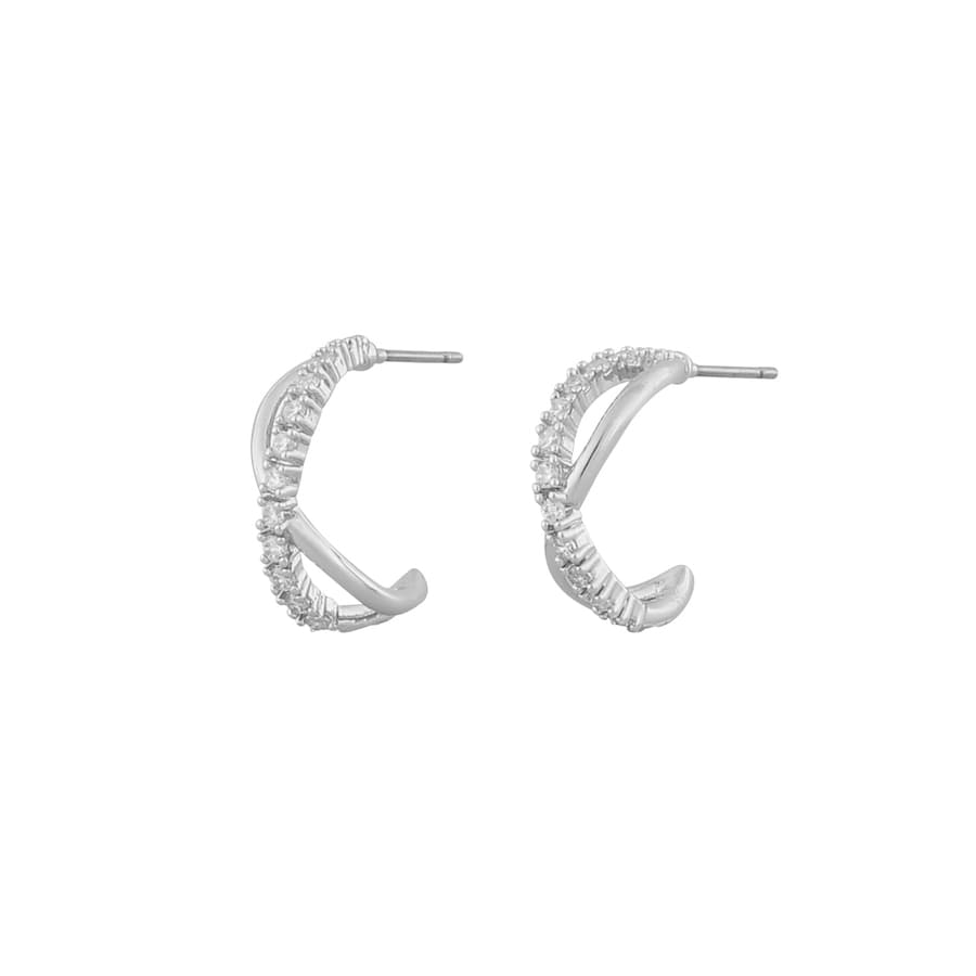 Snö Of Sweden Paris Round Earring 15 mm – Silver/Clear