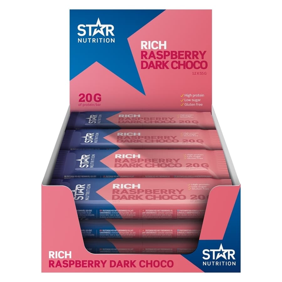 Star Nutrition Soft Protein Bar Raspberry Dark Chocolate 12x55g
