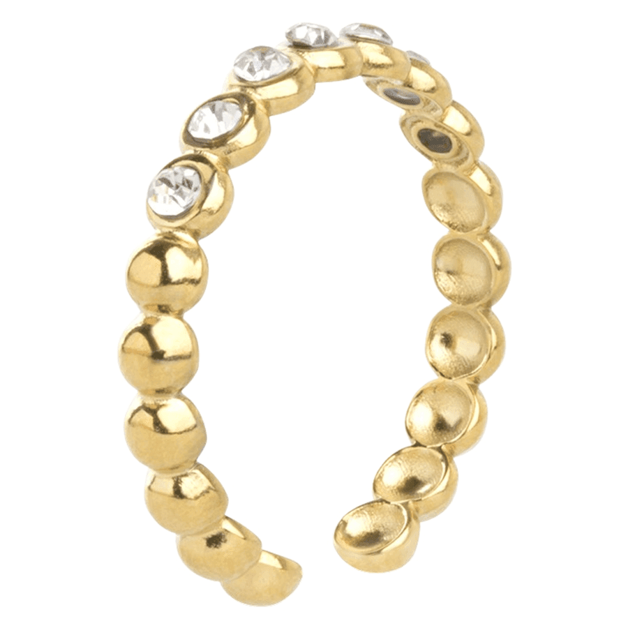 Timi of Sweden Pernilla Crystal Ring Stainless Steel Gold