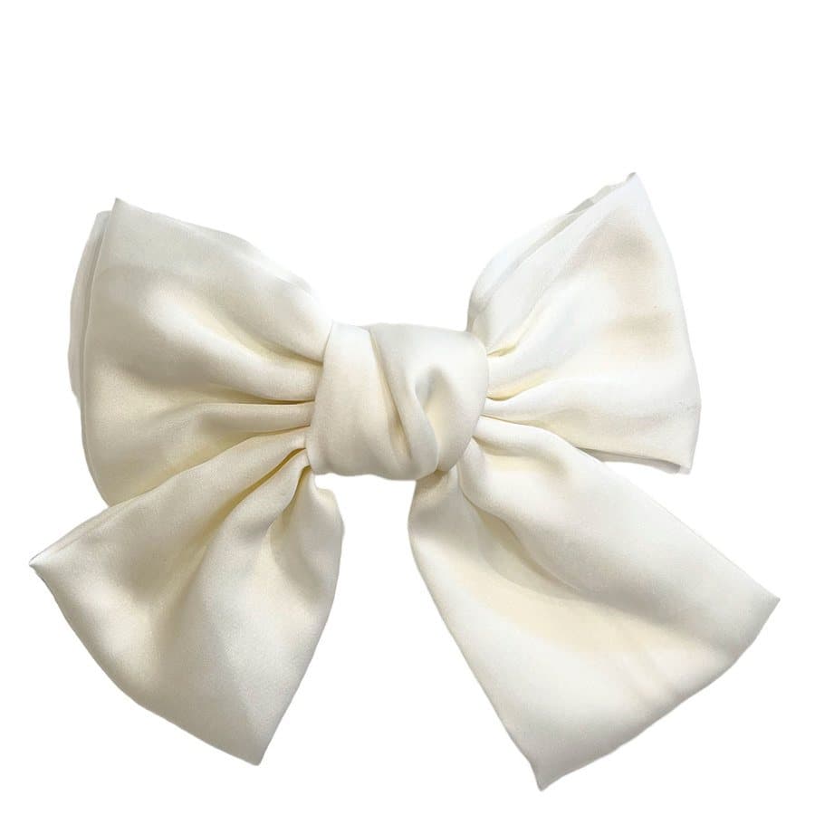 DARK Satin Bow Hair Clip – Vanilla