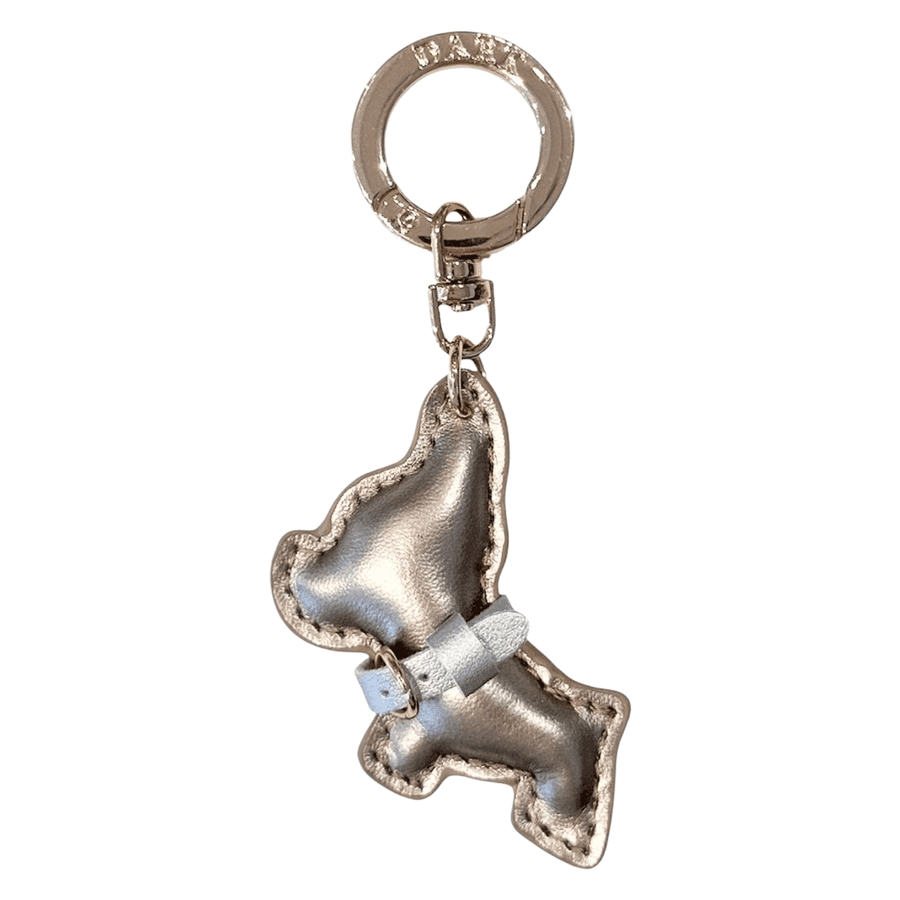 DARK Puppy Bag Charm Sparkled Champagne & Silver