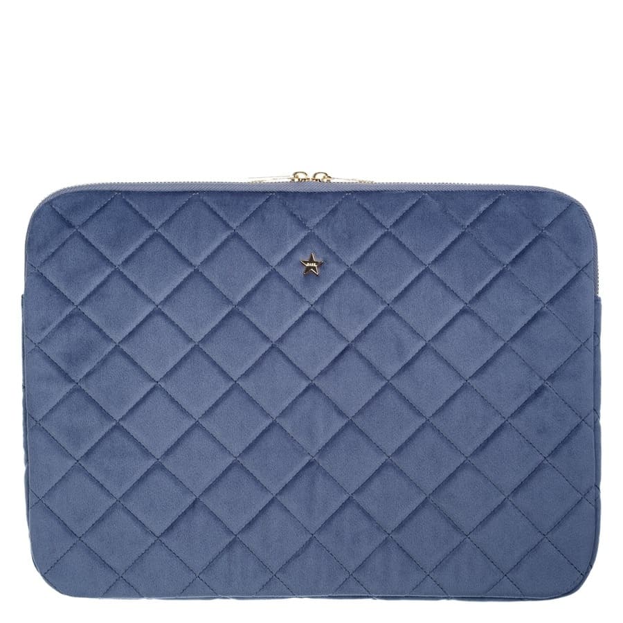 DARK Velvet Quilted Mac Cover Grisalle Blue