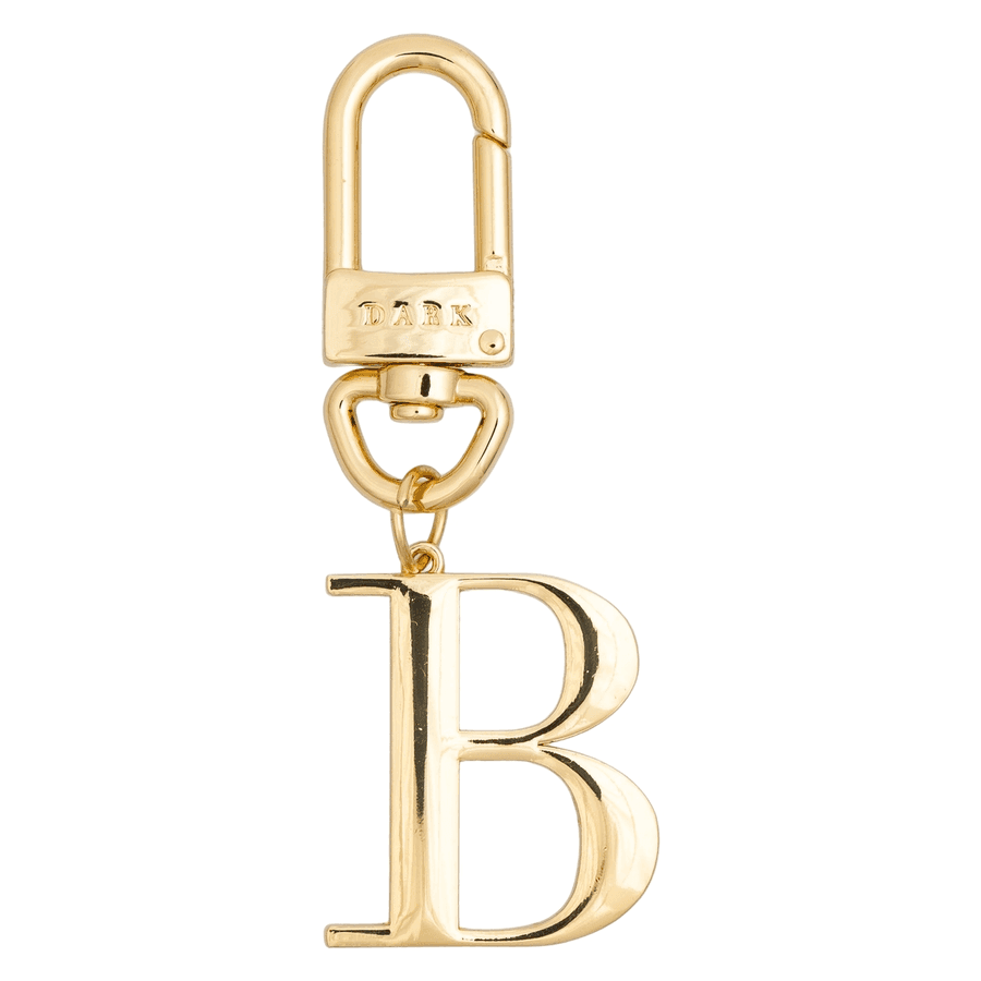 DARK Metal Letter Bag Charm Letter B Gold