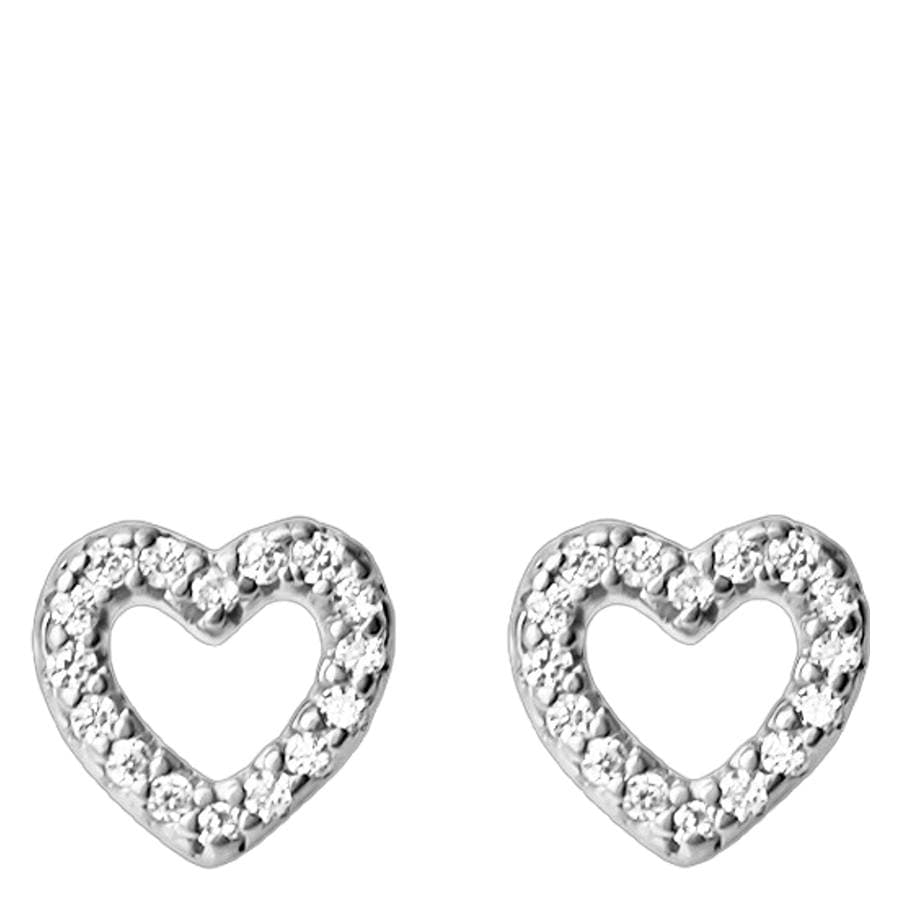 Muli Collection Zirconia Heart Studs Silver