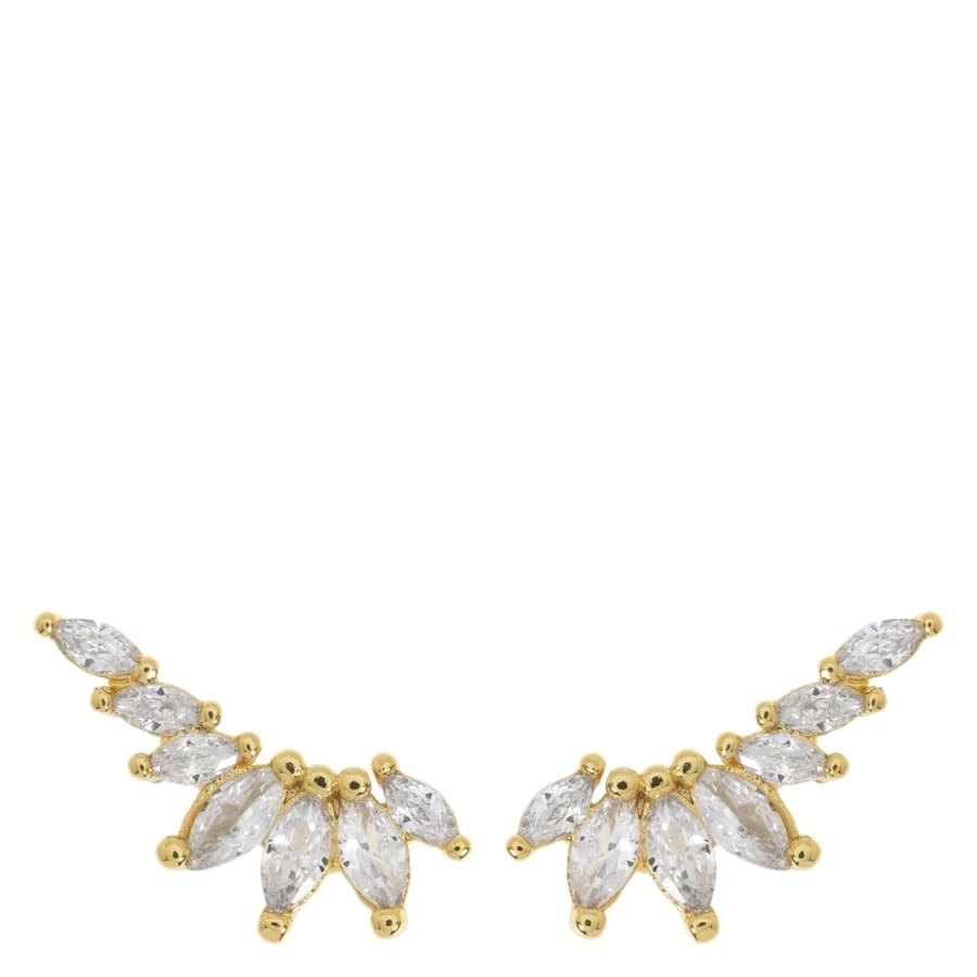 Timi Of Sweden Zubi Crystal Leaf Ear Climber Earrings